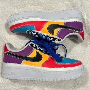 Nike Multicolor Sneakers with Blue Laces